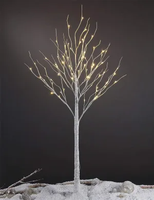 6' White Birch Branch Tree, Warm White LED Lights