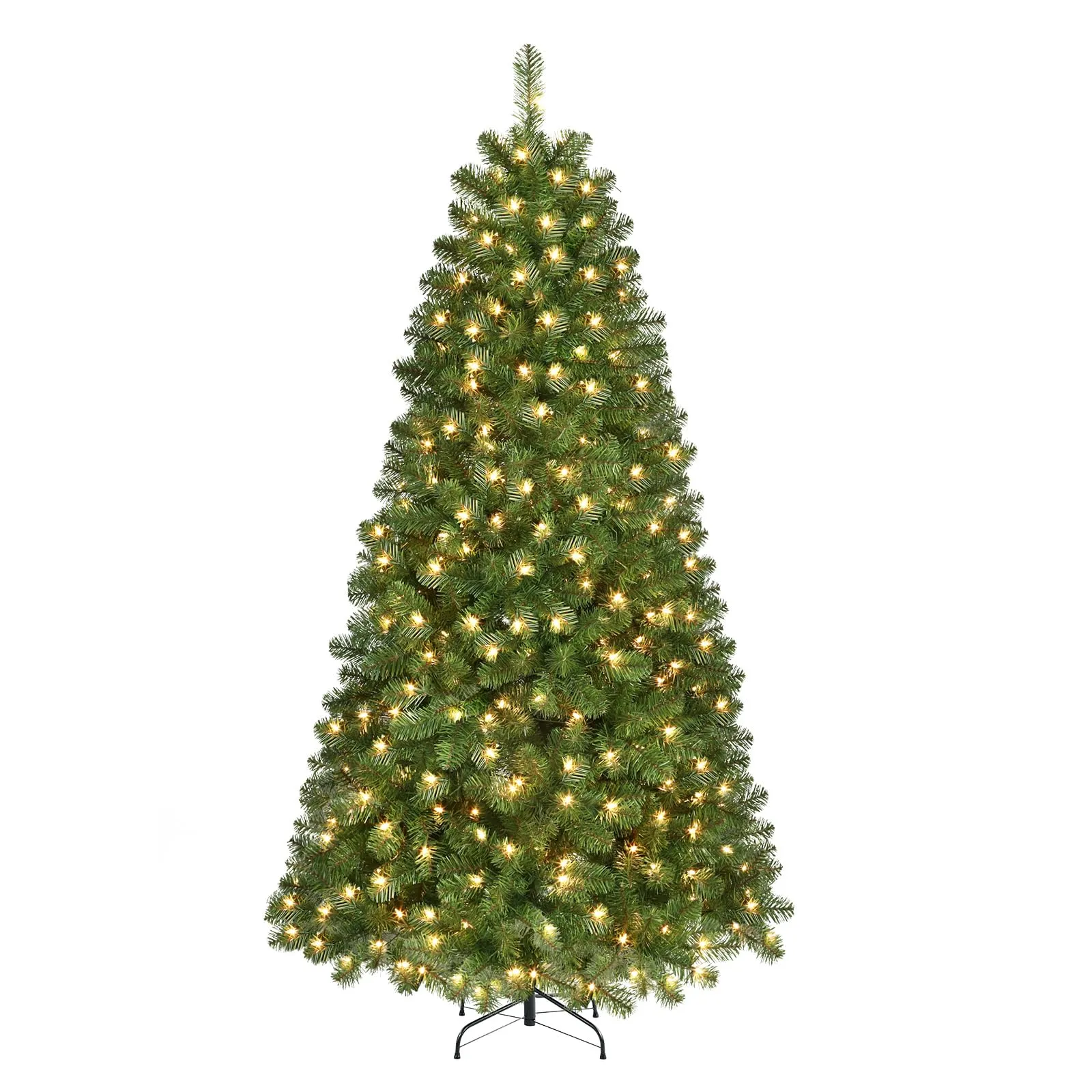 9ft Prelit Premium Artificial Hinged Christmas Tree with Warm White Lights