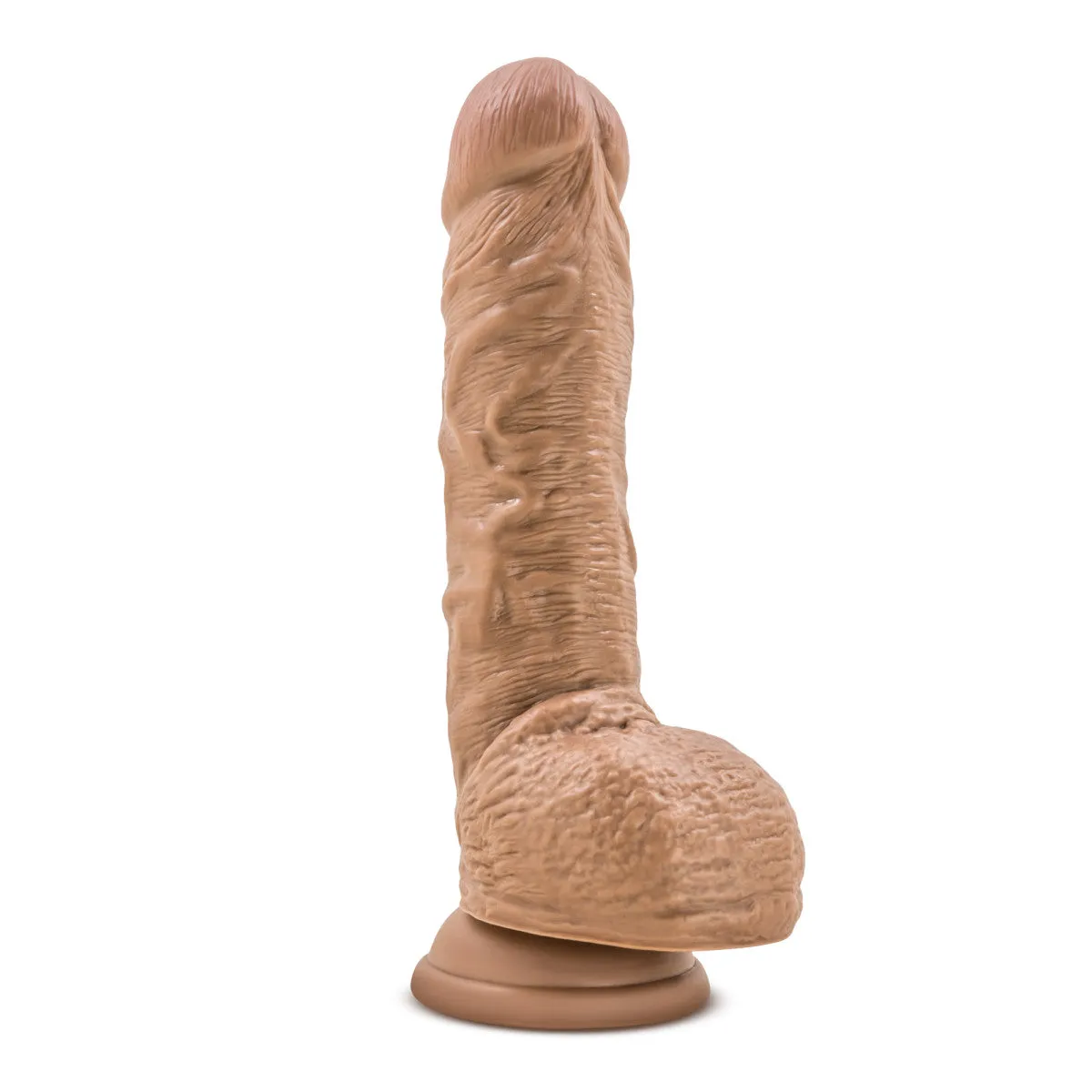 Au Naturel By Blush® | Big Billy Realistic Mocha 9-Inch Long Dildo With Balls & Suction Cup Base