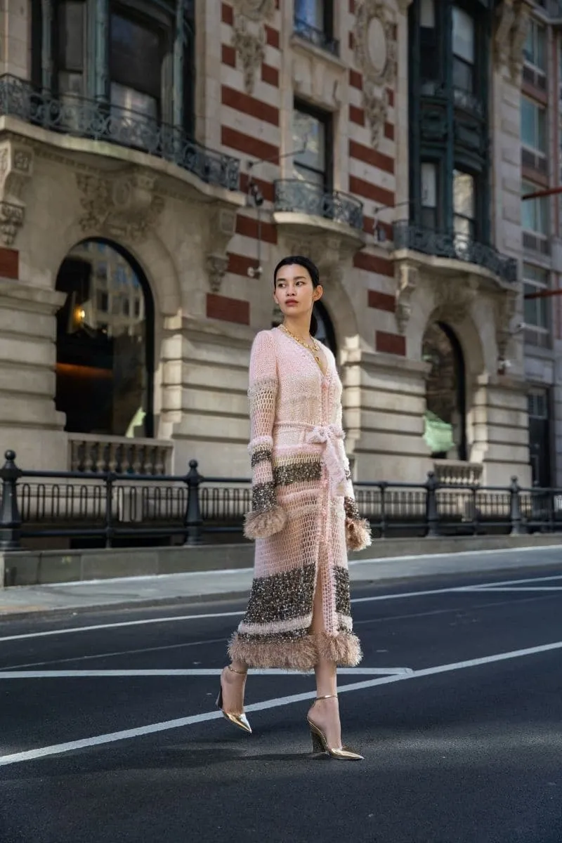 BABY PINK HANDMADE KNITTED CARDIGAN