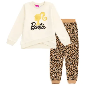 Barbie Fleece Crossover Sweatshirt and Jogger Pants Outfit Set