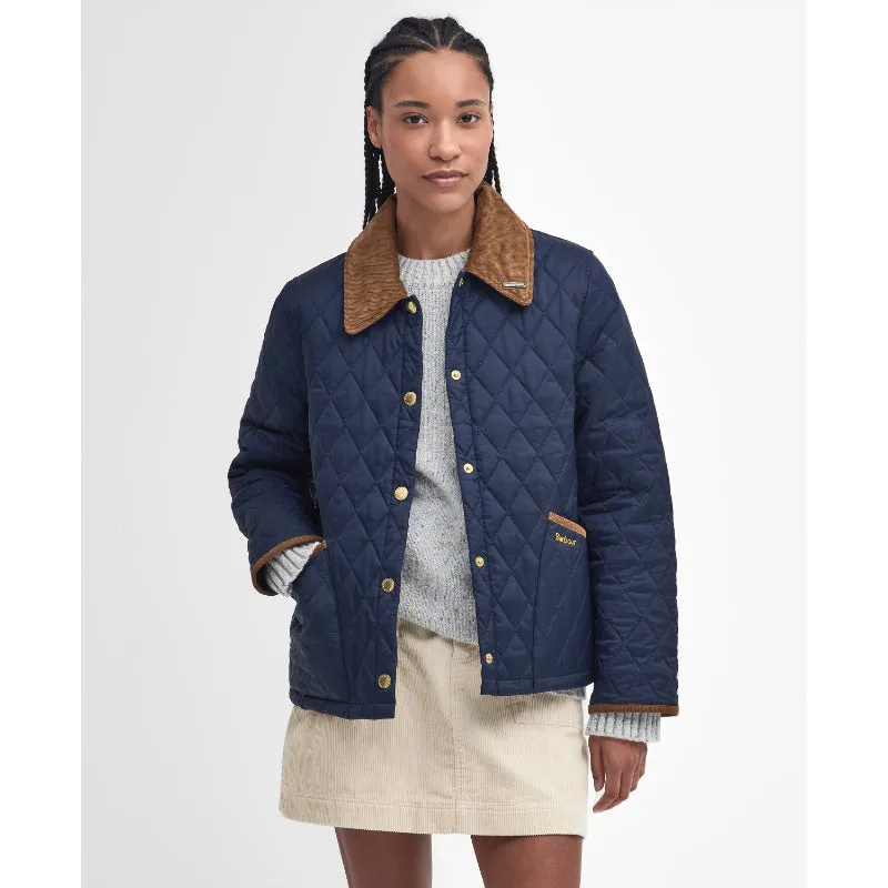 Barbour 30th Anniversary Cropped Ladies Liddesdale Jacket - Navy/Classic