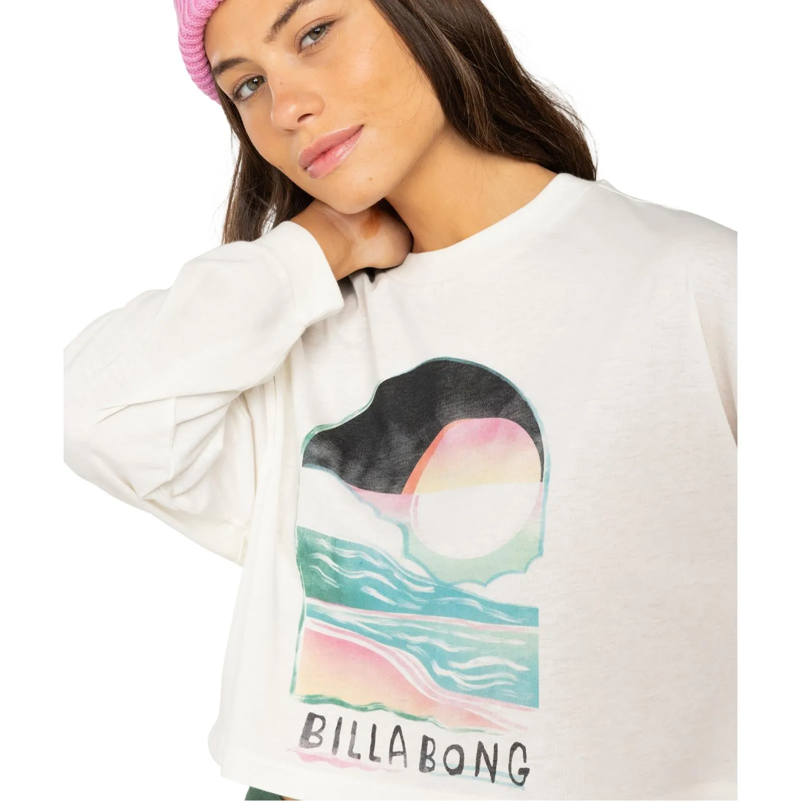 Billabong Womens Find Your Coast Long Sleeve Cropped T-Shirt