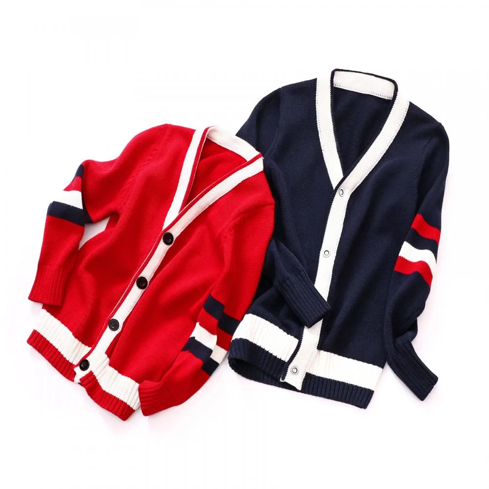 Boy's and Girls' Autumn and Winter Lnitted Cotton Cardigans Schoool Boys Wholesale Clothes