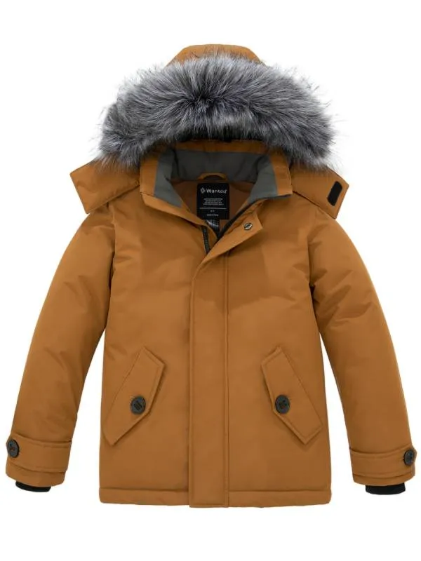 Boys' Quilted Winter Coats Warm Thicken Puffer Jacket Waterproof Parka