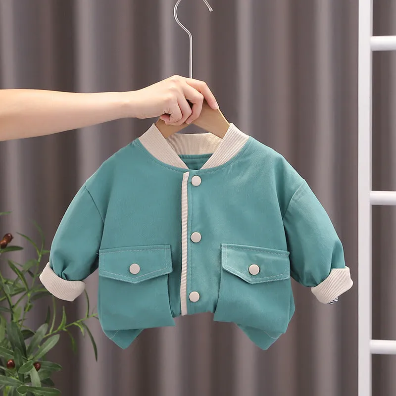 Boys Spring Autumn Coat Solid Color Toddler Boys Cardigans