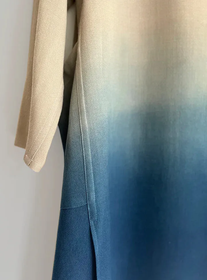 Cashmere & Wool Wraparound Shibori Coat