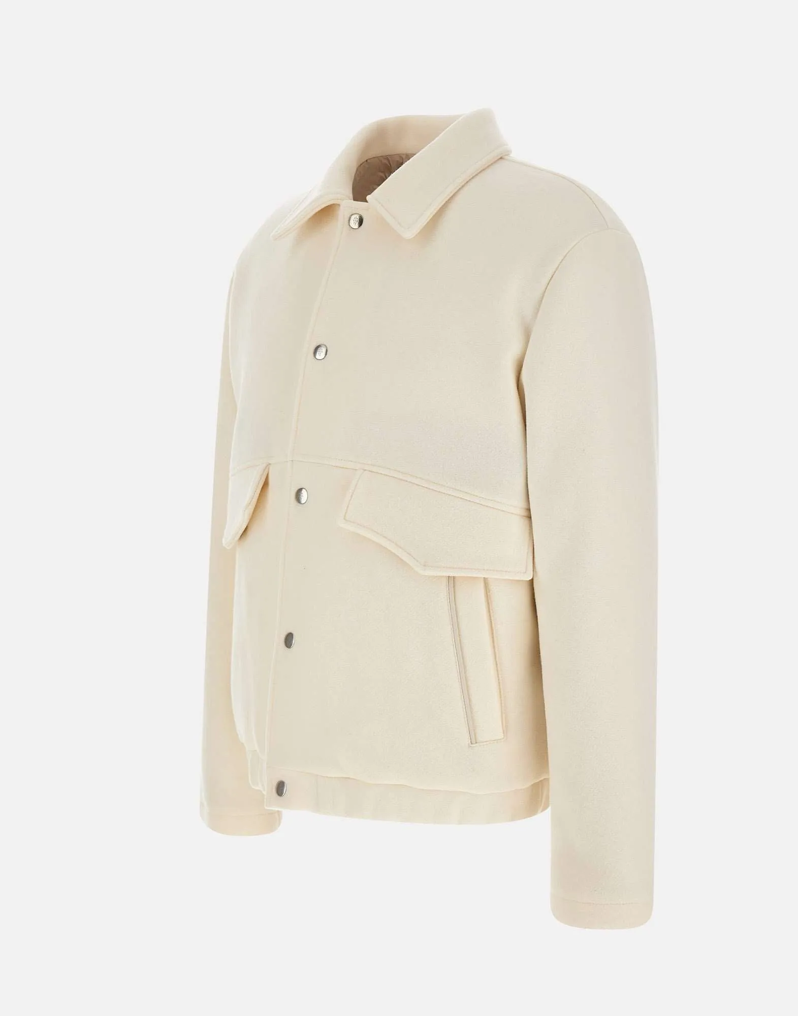 Cream Wool and Cashmere Down Jacket