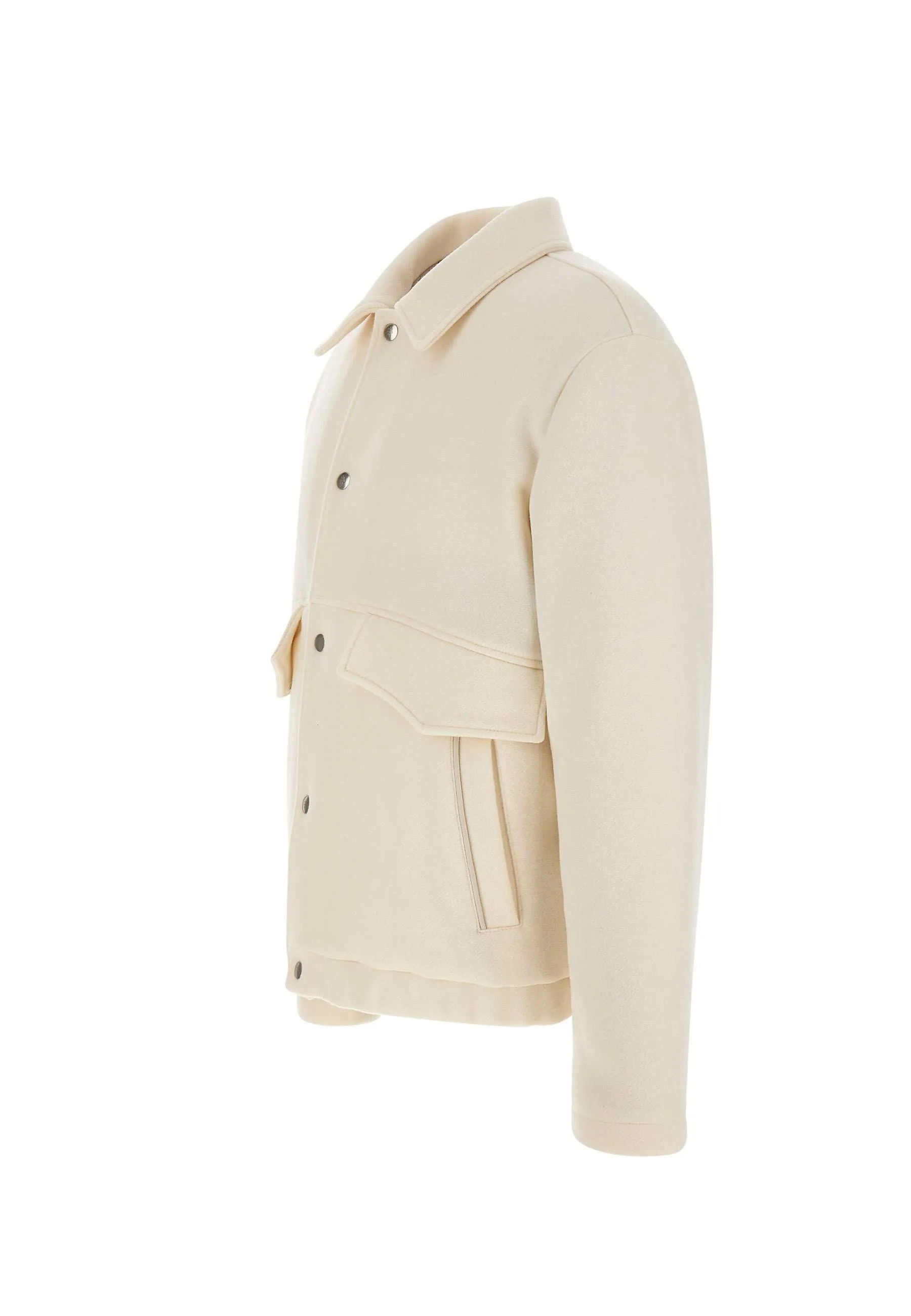 Cream Wool and Cashmere Down Jacket