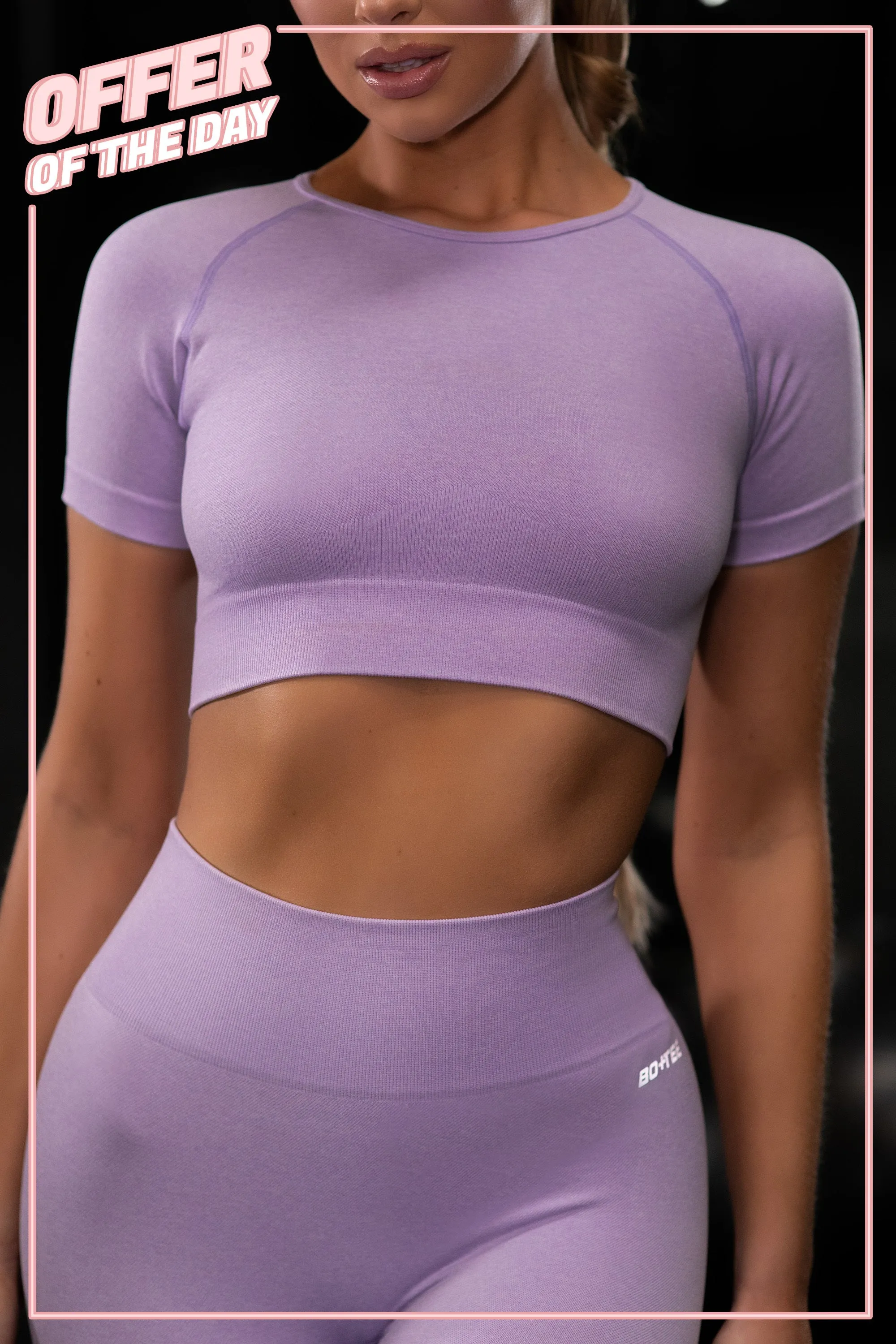 Determined Seamless Crop Top in Lilac