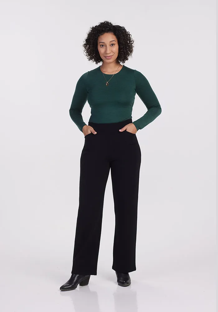 Ellie Wide Leg Pants Petite - Black