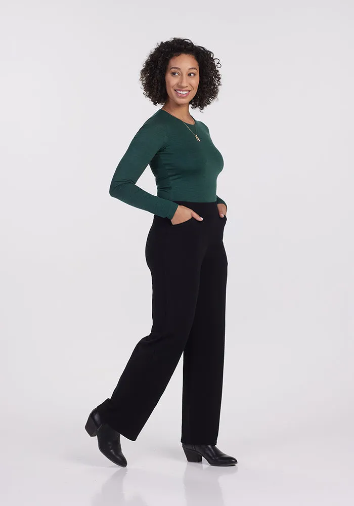 Ellie Wide Leg Pants Petite - Black