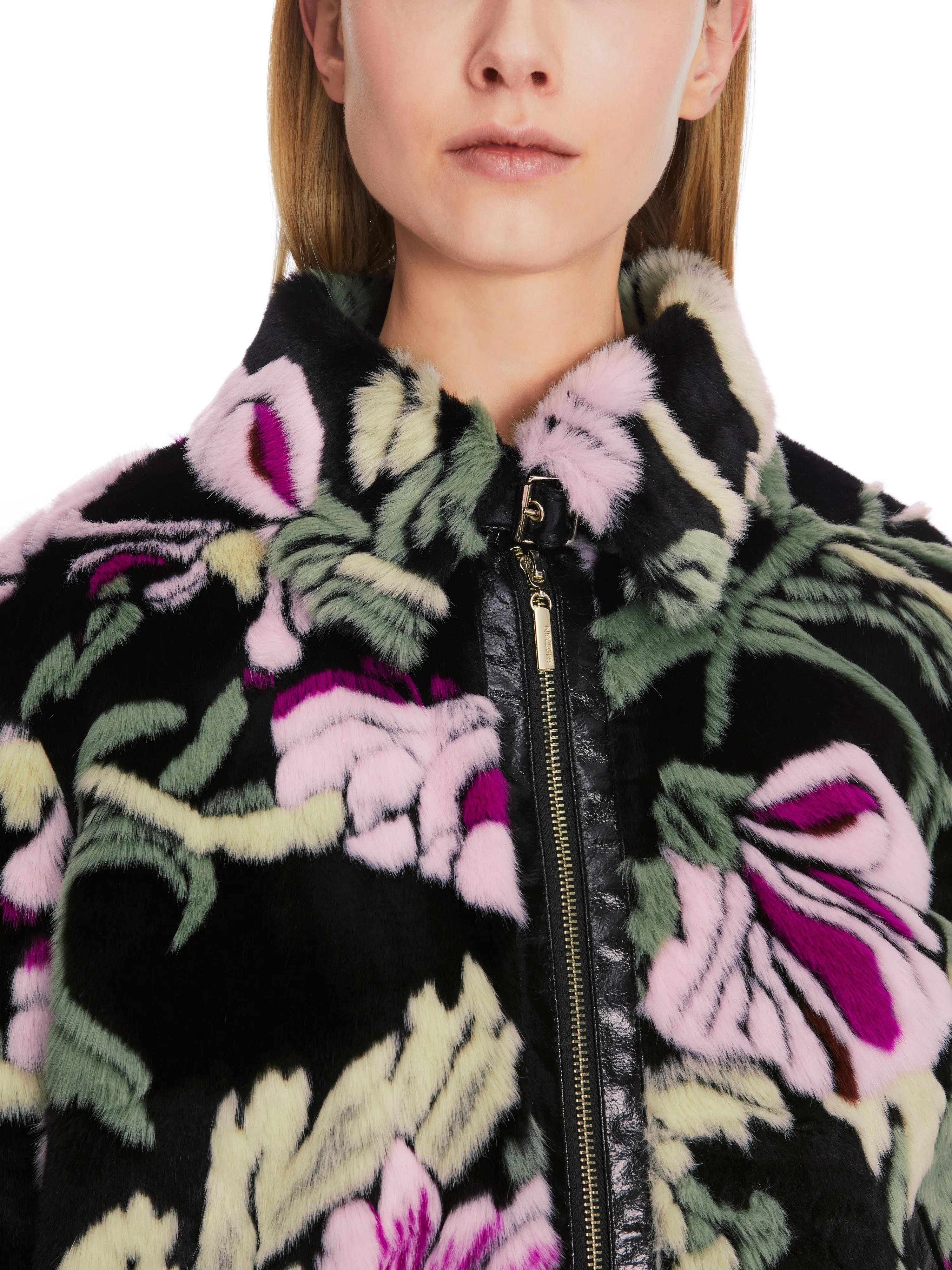 Floral Faux Fur Jacket