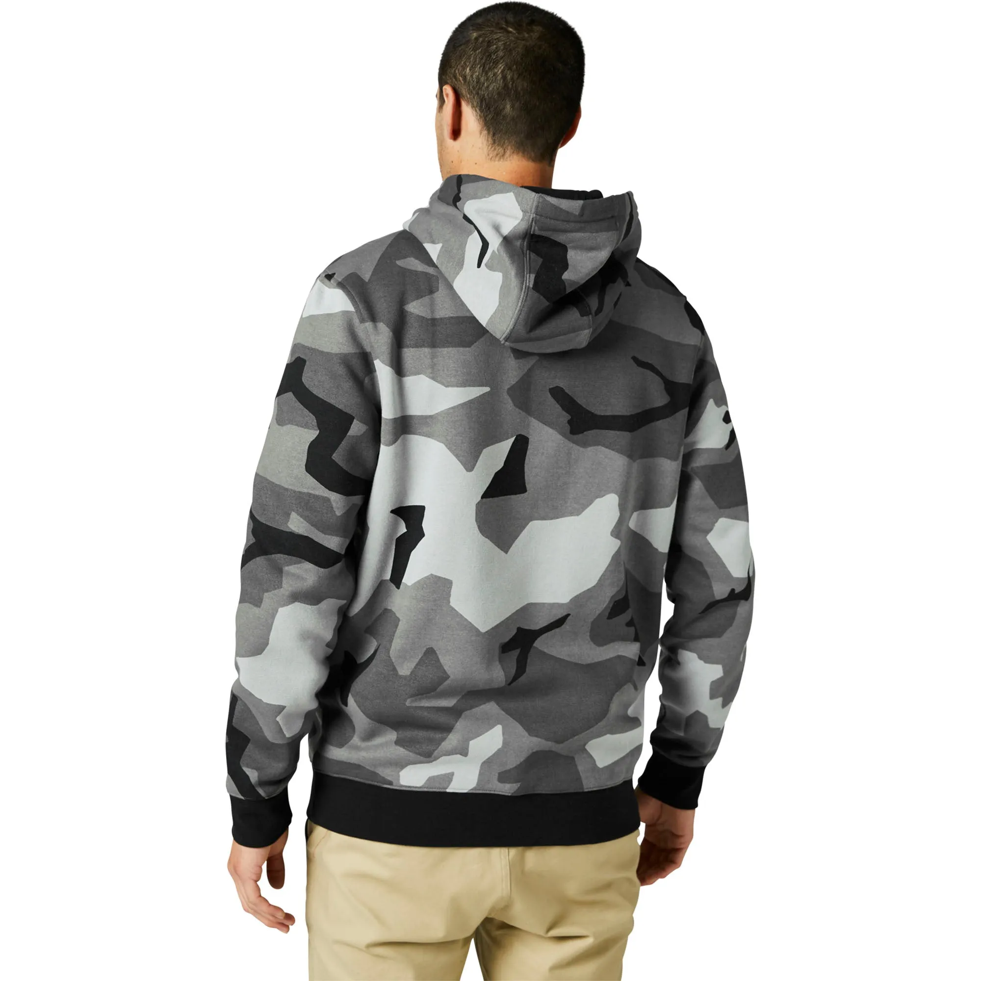 Fox Racing  Mens Black Camo Pinnacle Zip Up Fleece Hoodie Sweatshirt Cotton Warm