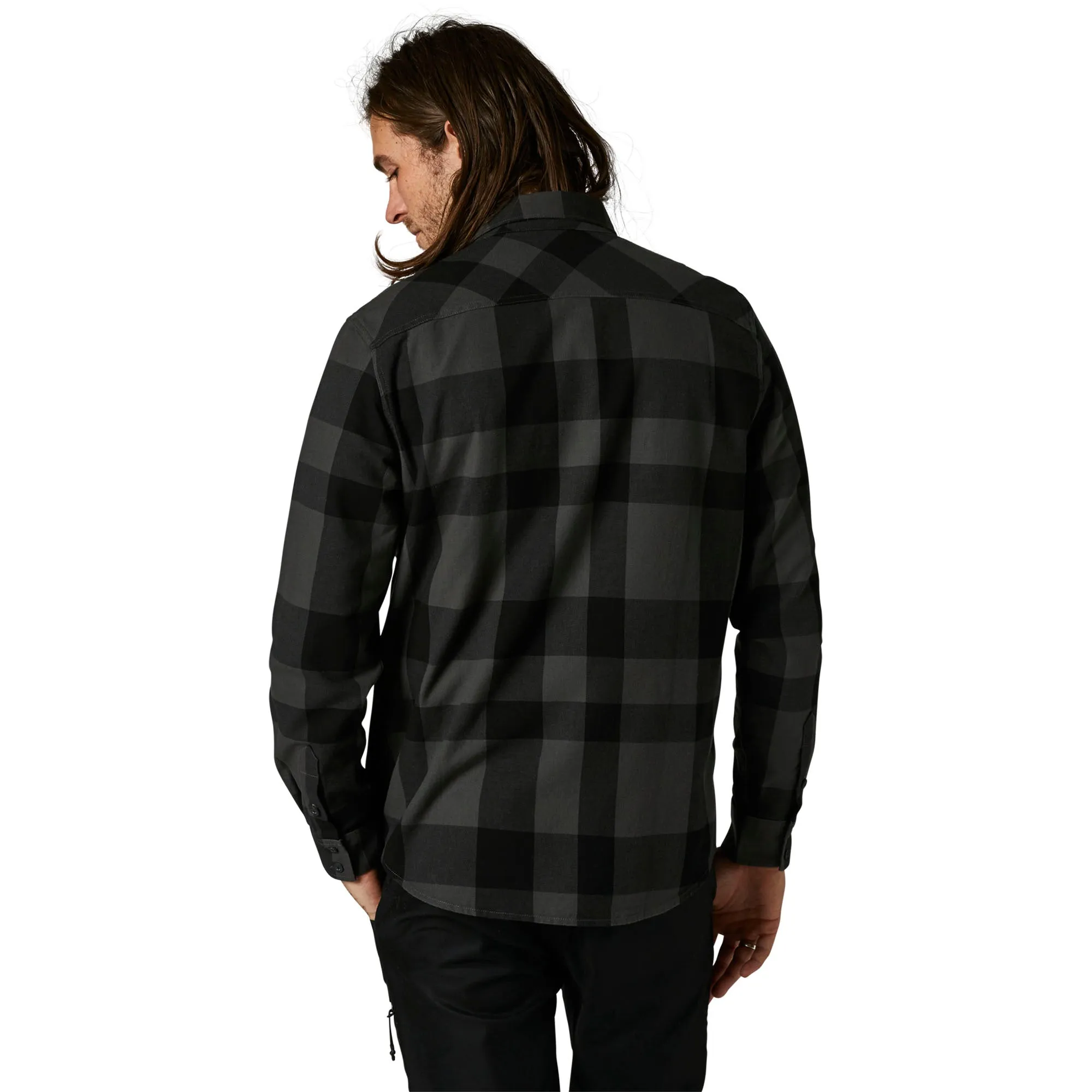 Fox Racing  Mens Black Voyd 2.0 Flannel Chest Pocket Soft Comfy Button Down Shirt