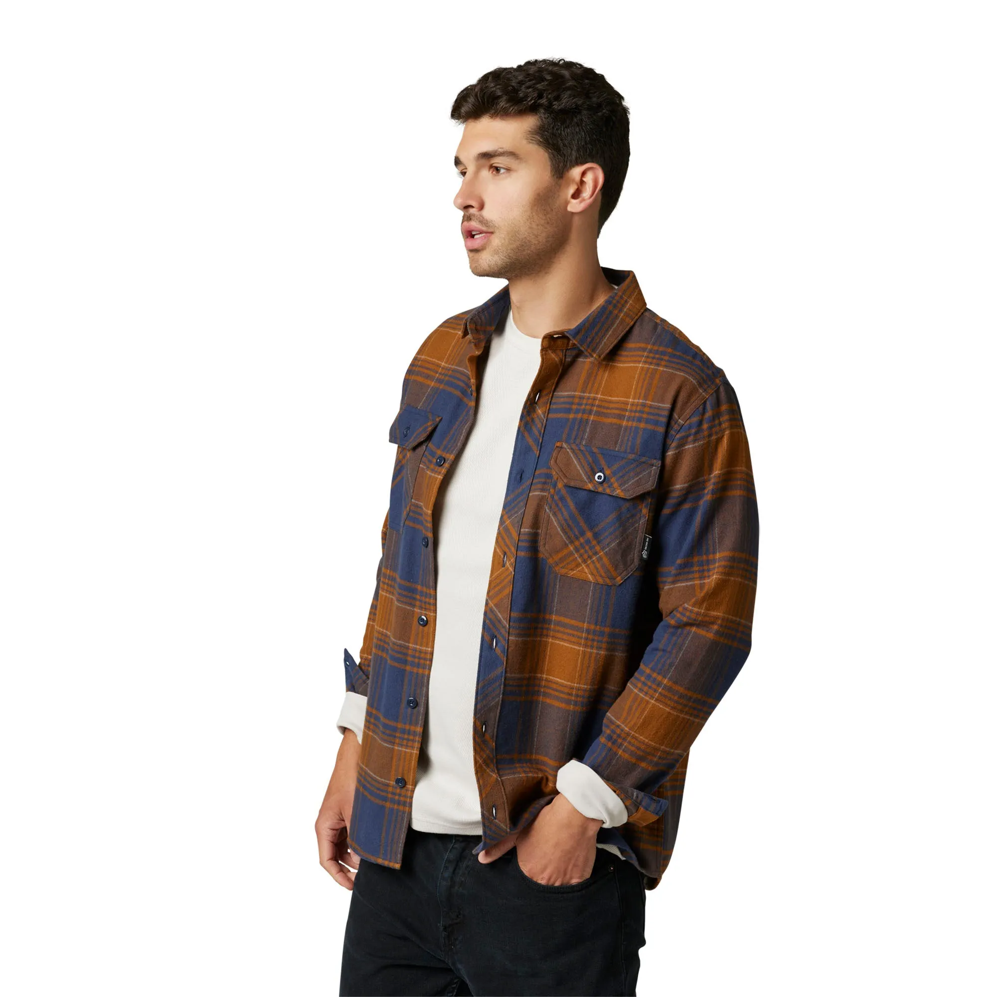 Fox Racing Traildust 2.0 Flannel Button-Up Deep Cobalt Brown