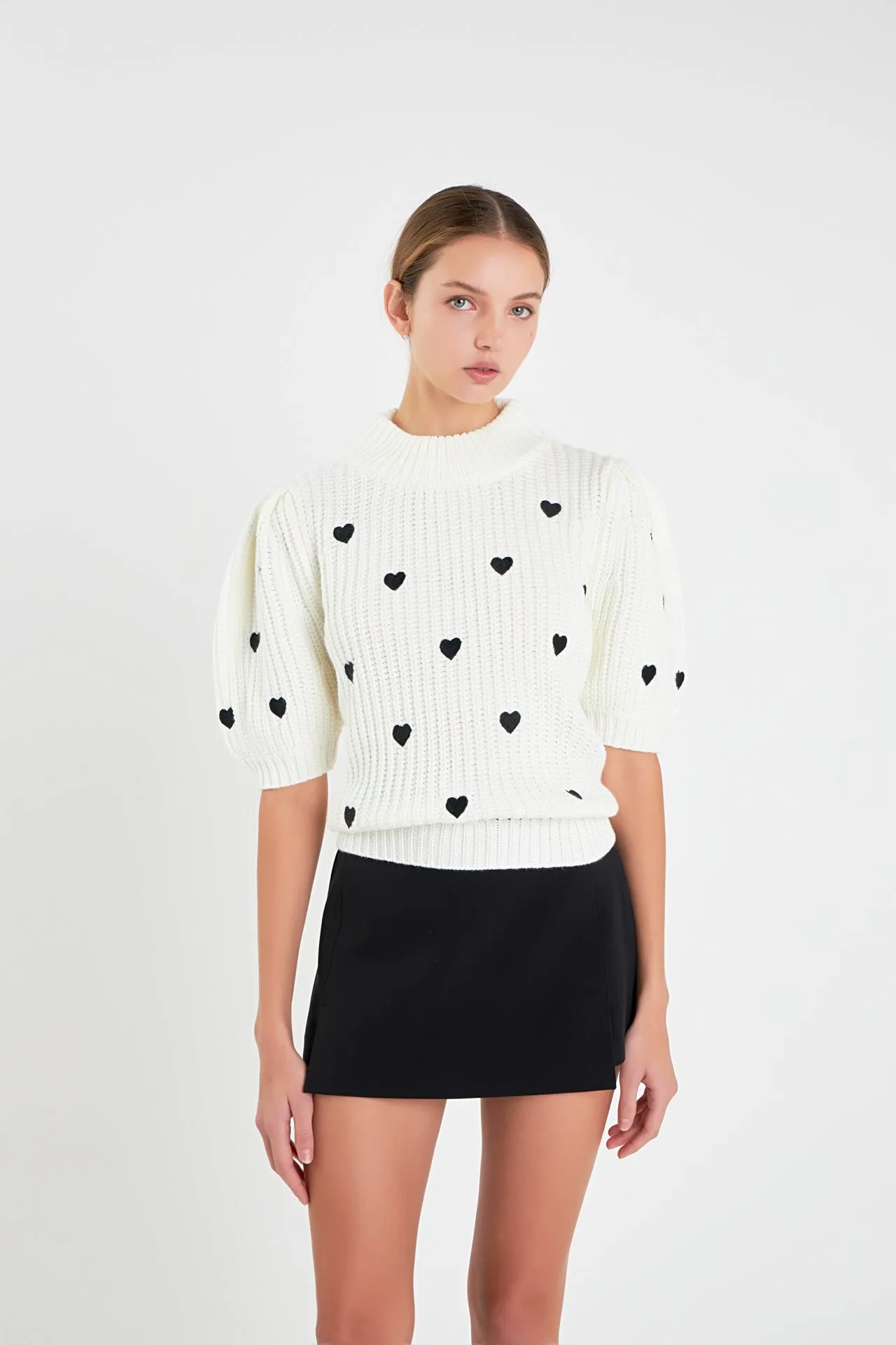 Heart Shape Embroidery Sweater