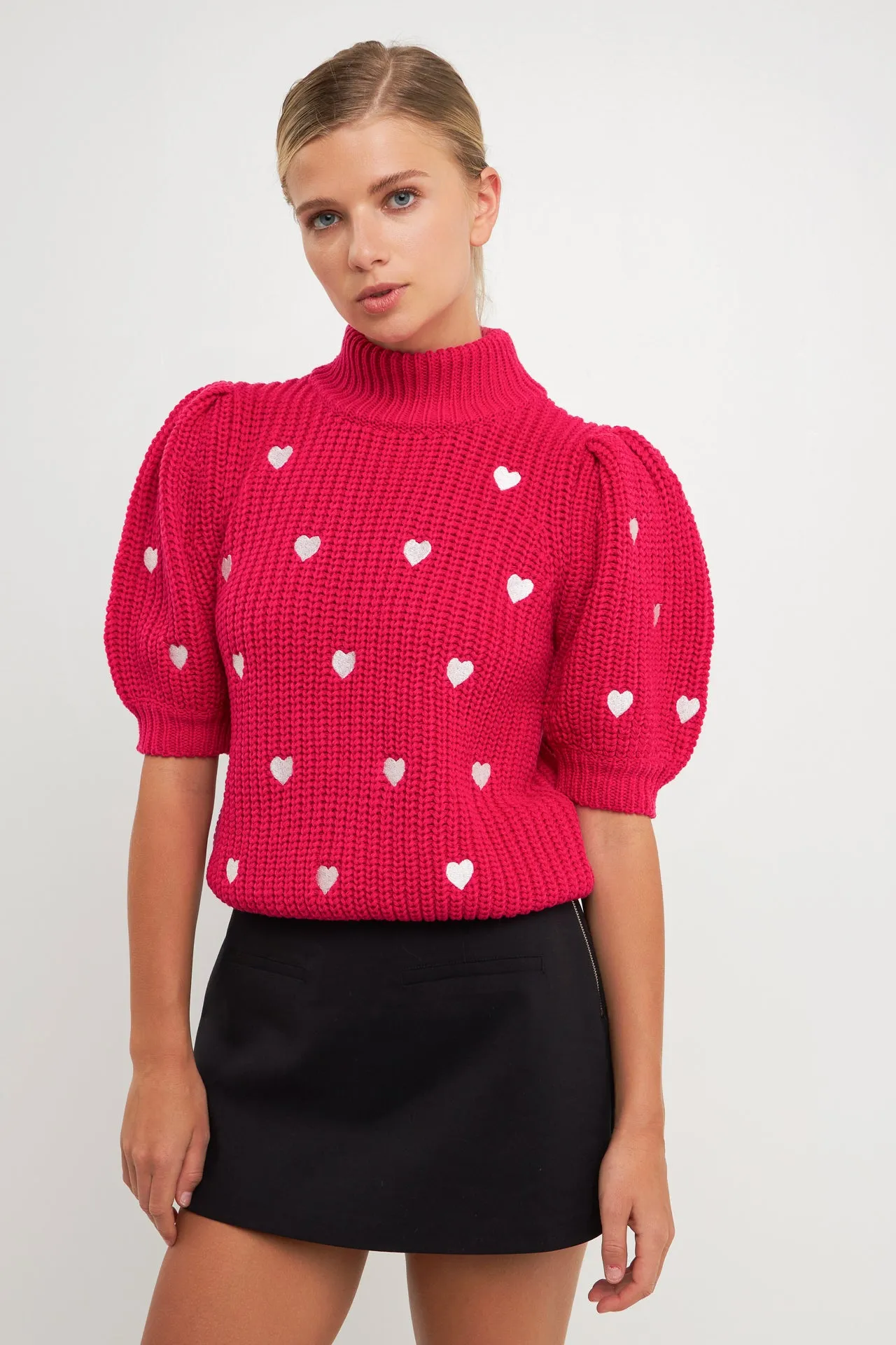 Heart Shape Embroidery Sweater