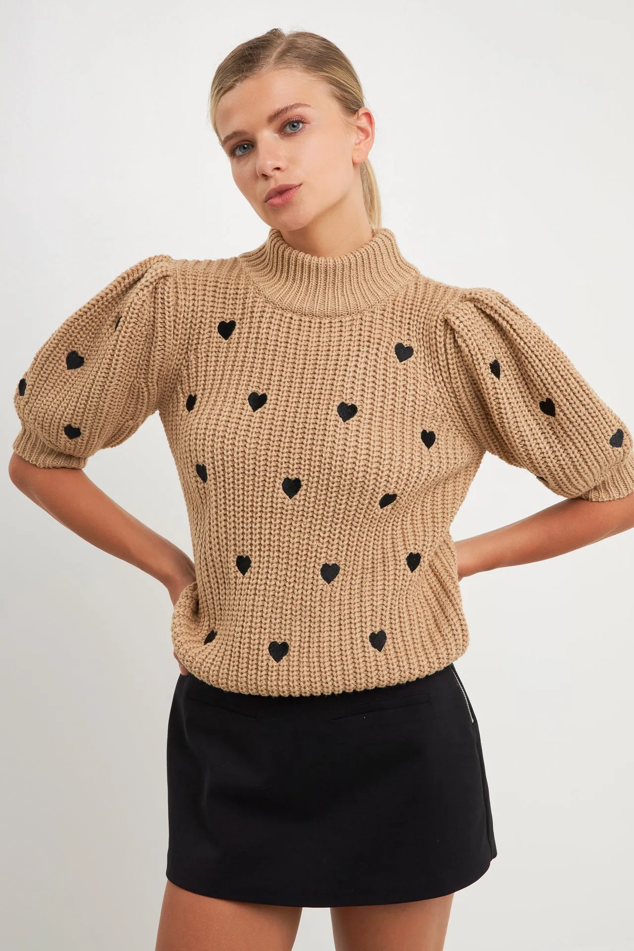 Heart Shape Embroidery Sweater