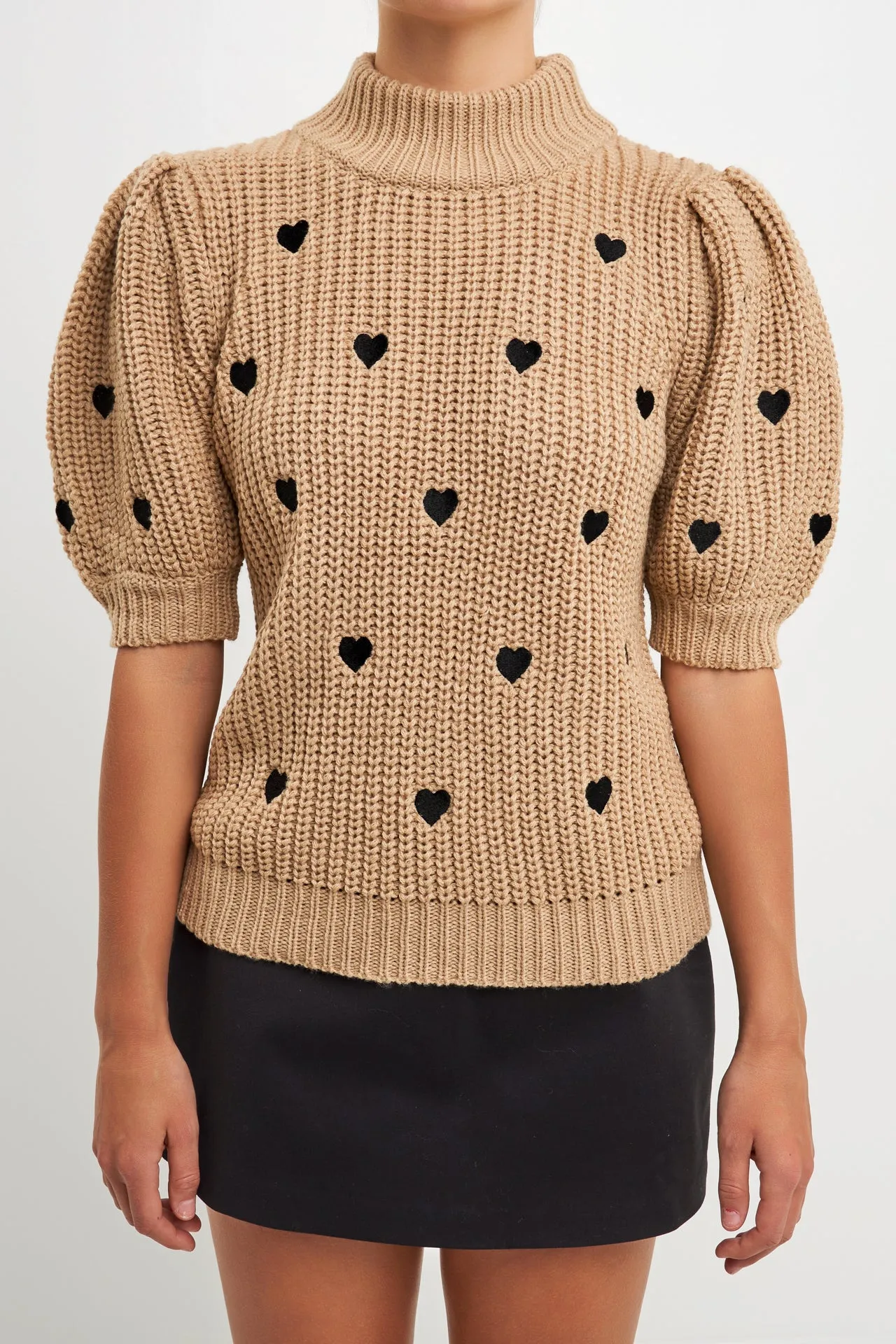 Heart Shape Embroidery Sweater