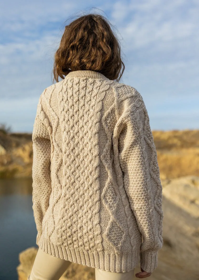 Heavy Weight Aran Sweater | Oatmeal