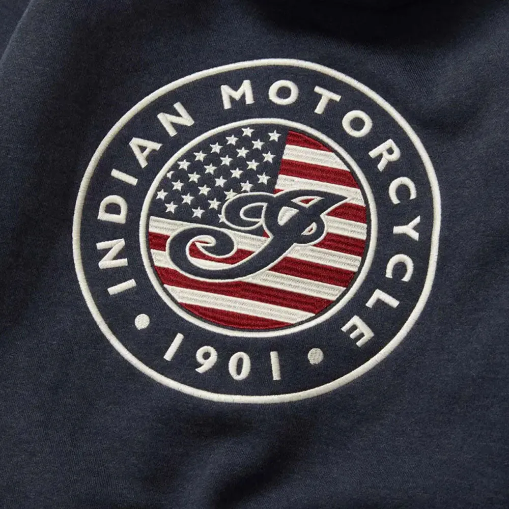 Indian Motorcycle  Kids USA Flag Hoodie Warm Soft Comfortable Casual Navy