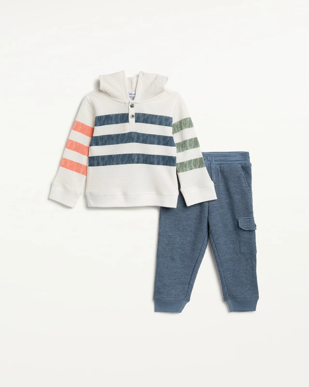 Infant Boy Autumn Stripe Hood Set