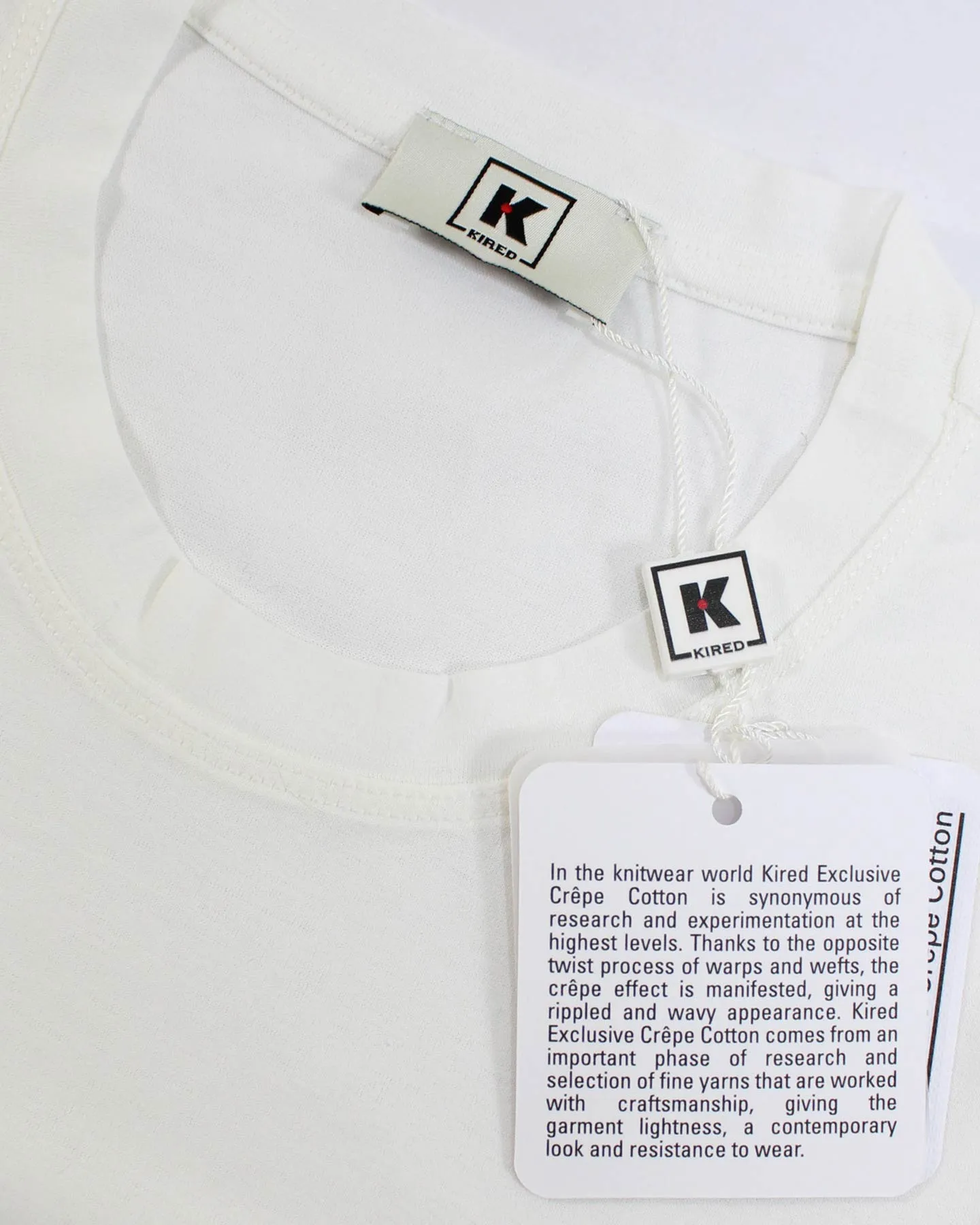 Kired Kiton Cotton T-Shirt White Crêpe EU 50/ M