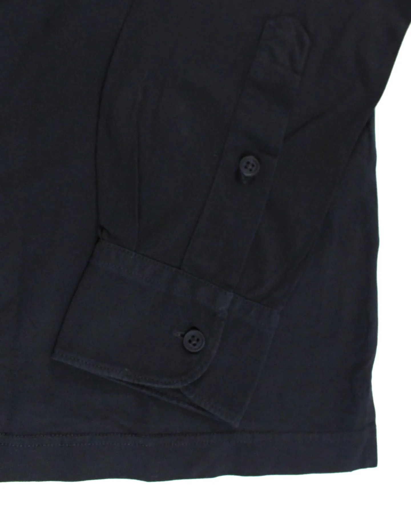 Kired Kiton Full Button Longsleeve Jersey Polo Shirt Dark Blue Crêpe Cotton EU 50 / M  Slim Fit