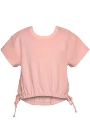 Little l Big Girls Ruched High Low Drawstring Sweatshirt