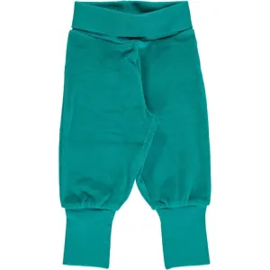 Maxomorra Velour Rib Pants - Turquoise