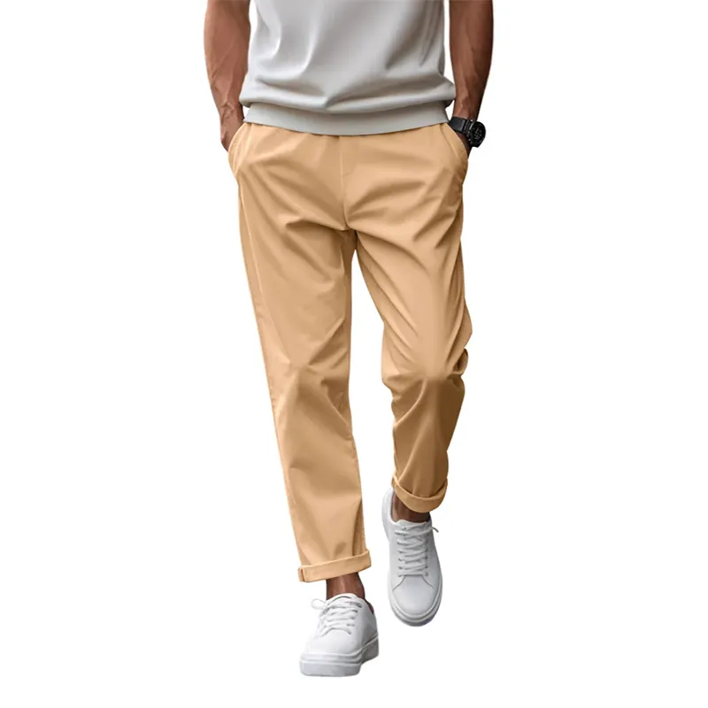 Men's Classic Comfort Solid Color Casual Pants 81700765K