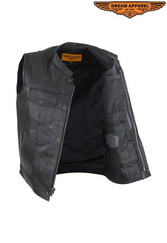 Men's Regular Cowhide Club Vest with Black Liner