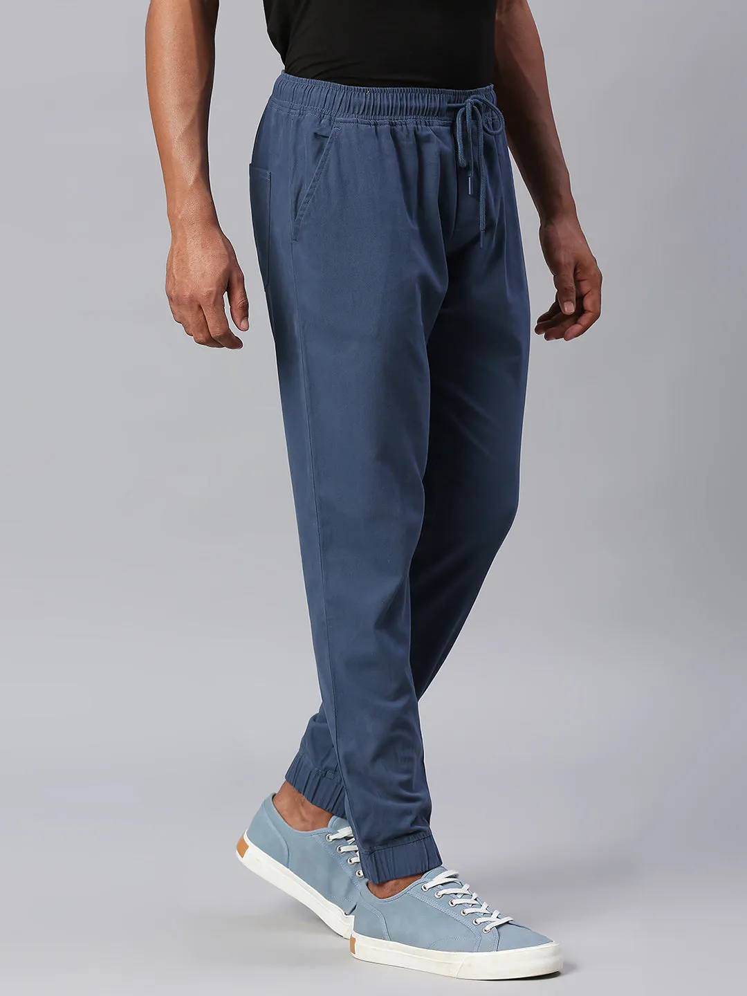 Men's Straight Fit Cotton Joggers (Petrolblue)