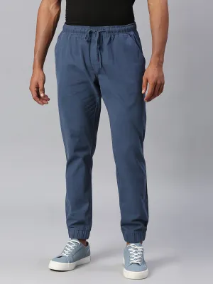 Men's Straight Fit Cotton Joggers (Petrolblue)