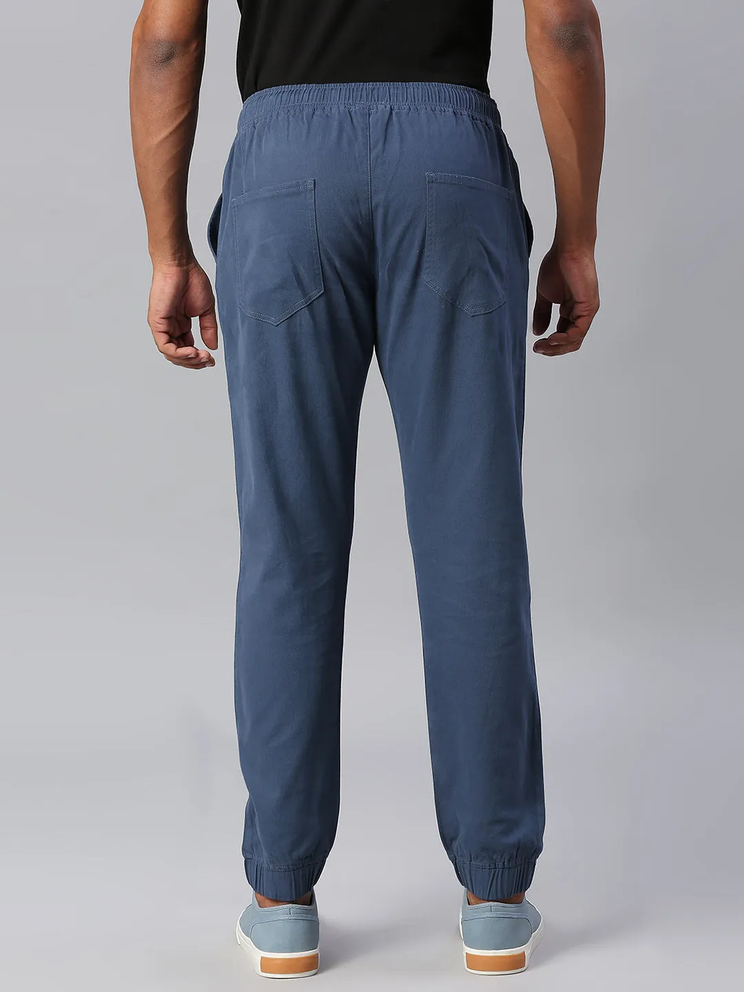 Men's Straight Fit Cotton Joggers (Petrolblue)