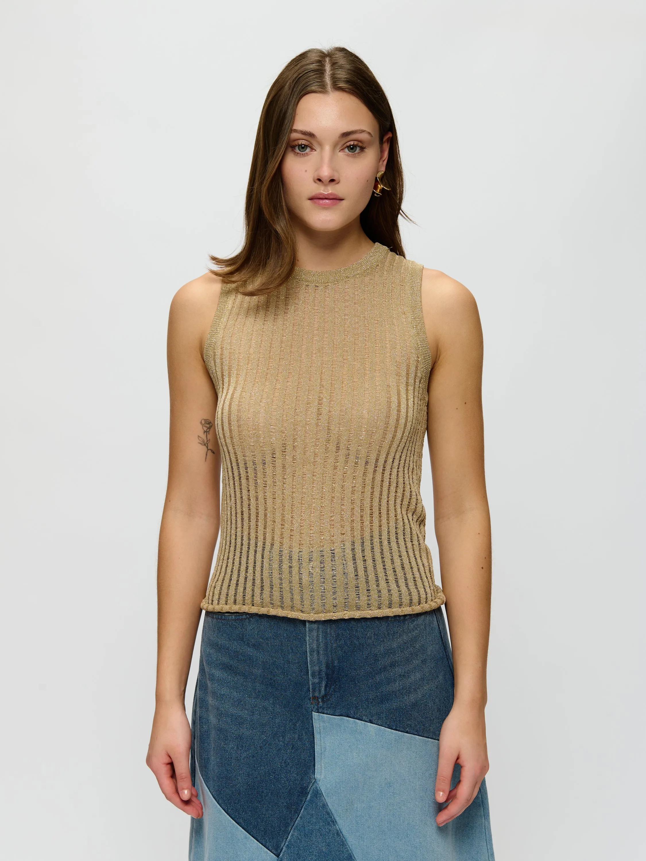 Metallic Knit Tank Top