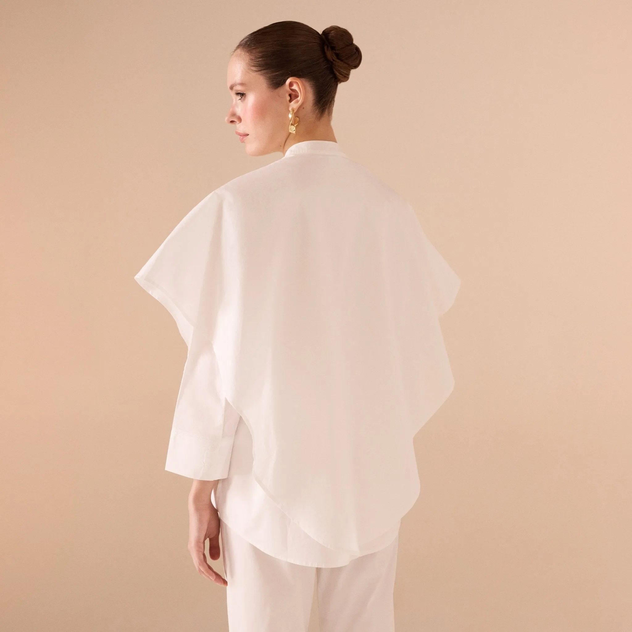 Off White Long Sleeve Two layer Poplin Shirt