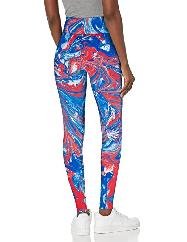 Officially Licensed Zubaz Women's NFL NFL Women's Swirl Leggings, New York Giants, Size Small