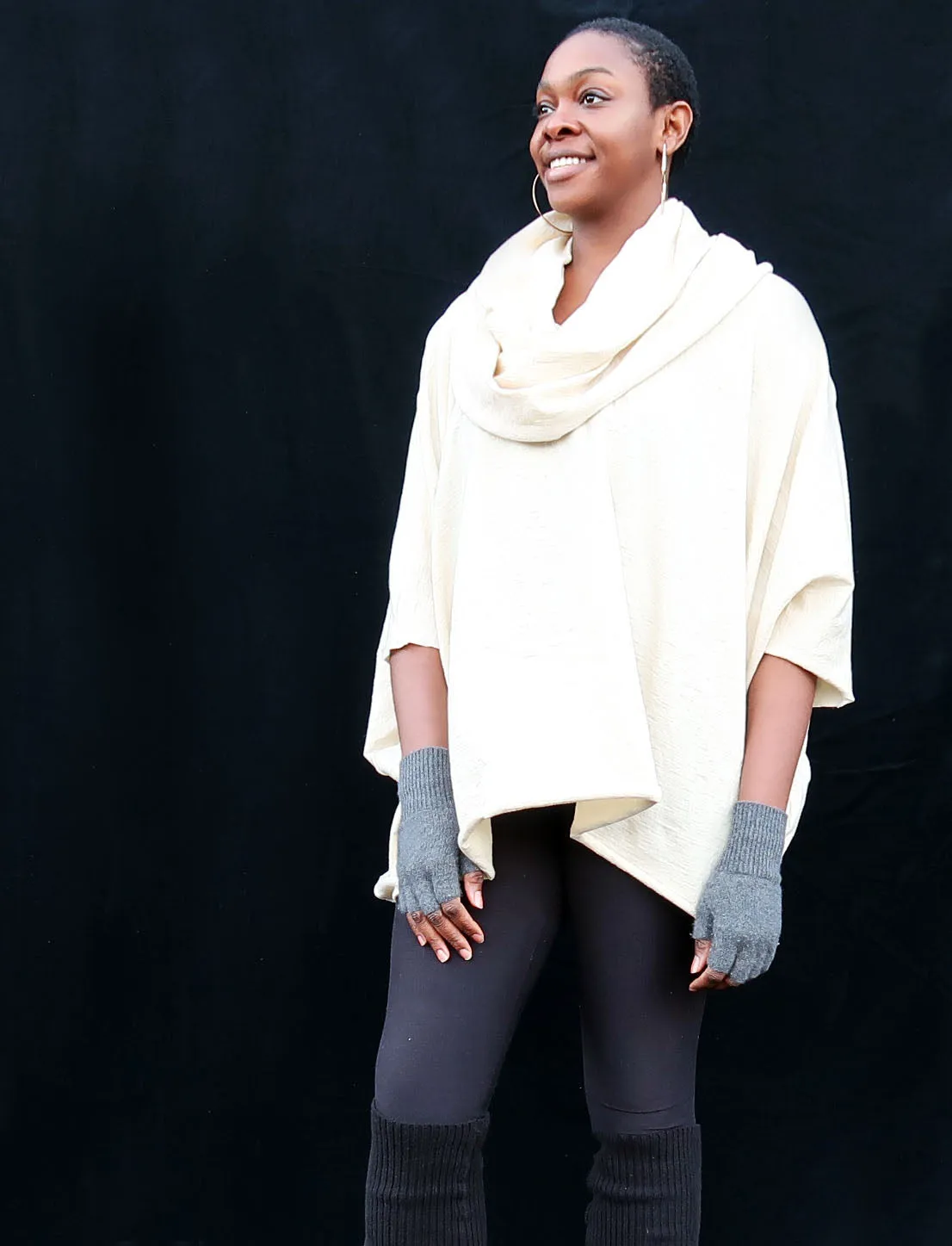 ORGANIC WOOL Super Cowl Shift Shirt