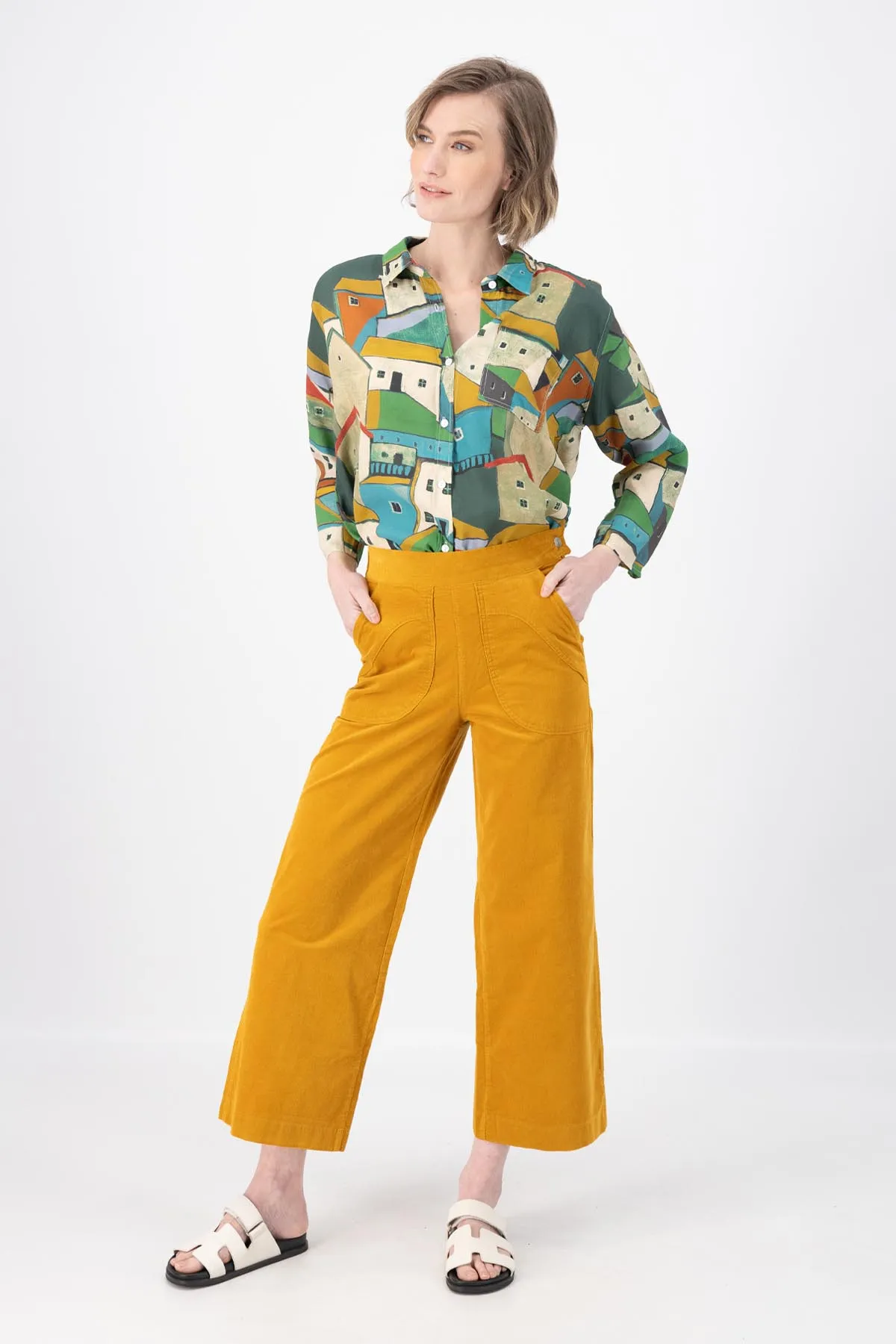 Peggy Fine Cord Pants Mustard Yellow