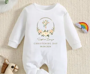 Personalised Christening Day Baby Outfit - On My Christening Day Vest or Rompersuit