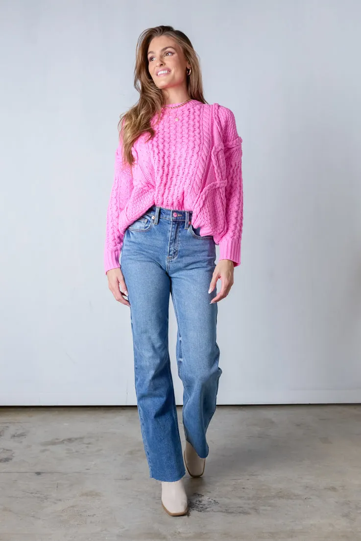 Pink Cosmos Sweater