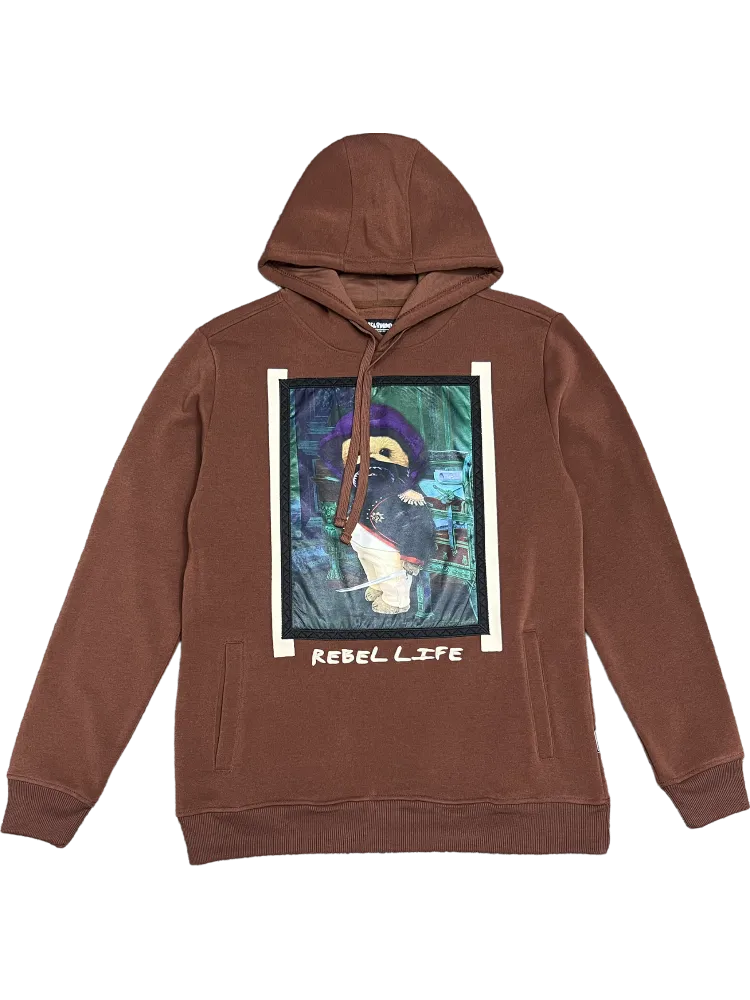 Rebel Minds Brown Men's Graphic Hoodies Heavy Blend Regular-Fit