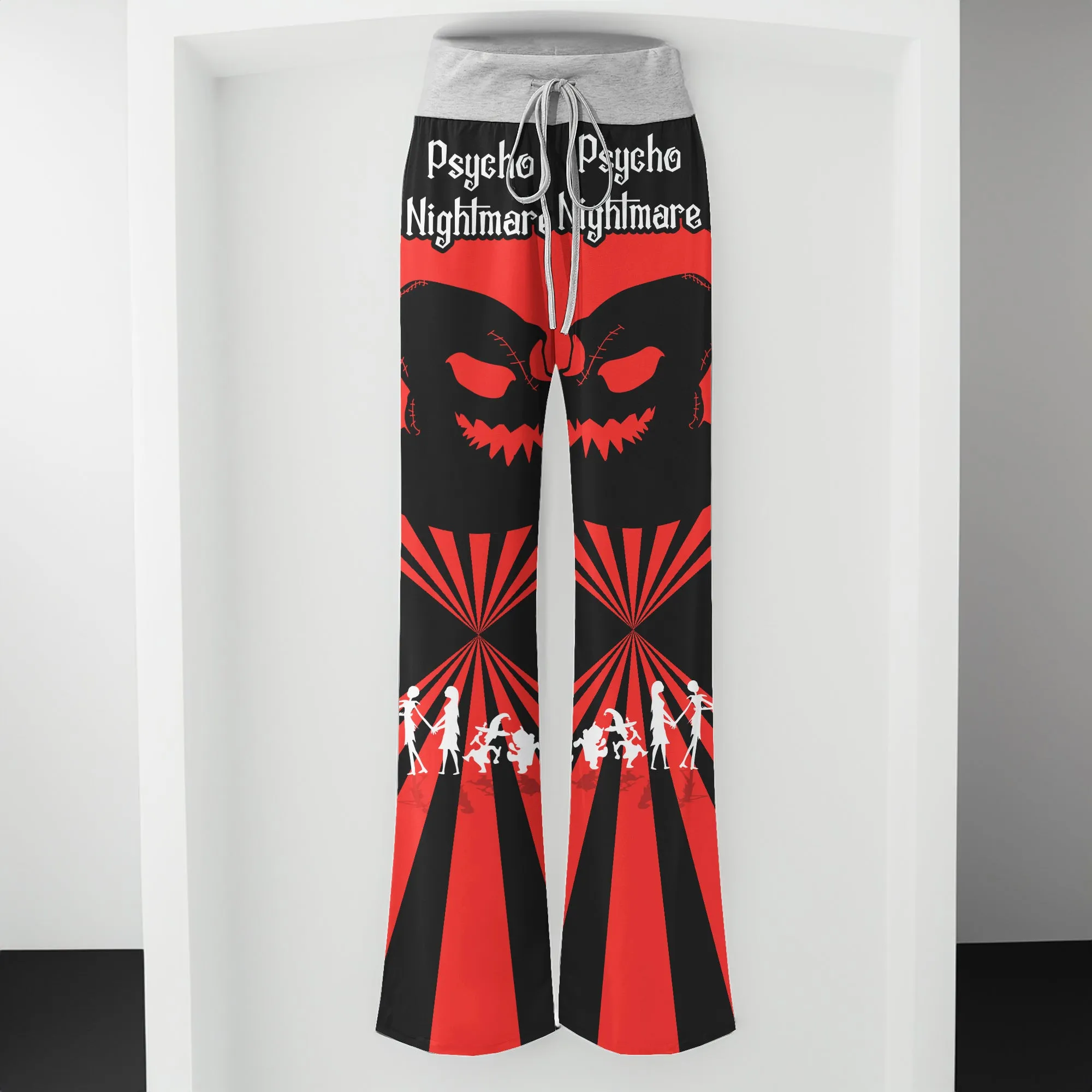 Red Moon Nightmare Art Women's High-waisted Wide Leg Pants