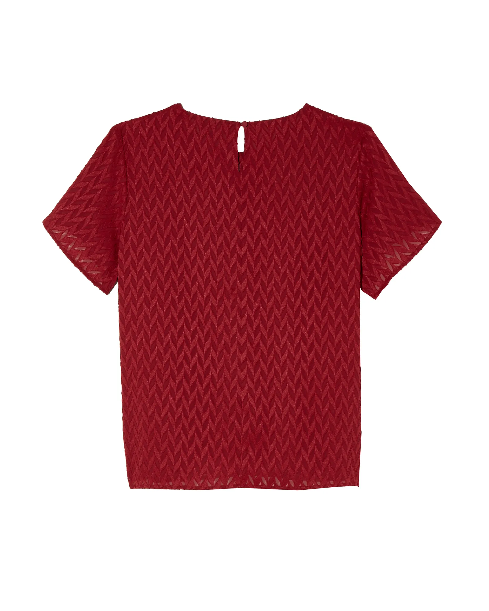 Sean Short Flutter Sleeve Pleated Blouse | Burgundy