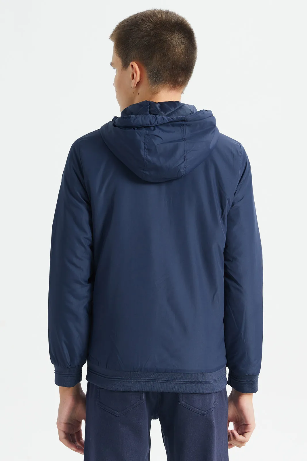 Senior Boys Navy Hooded Jacket