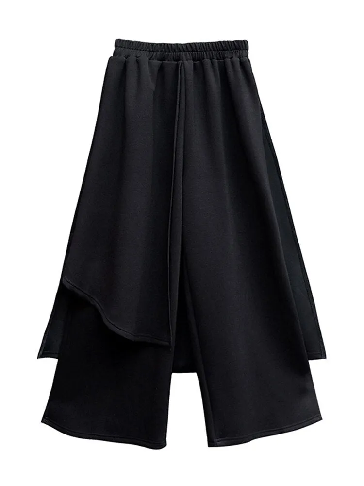 Split Joint Long Wide Leg Trousers