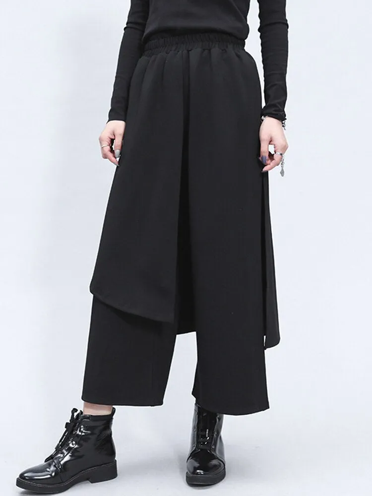 Split Joint Long Wide Leg Trousers