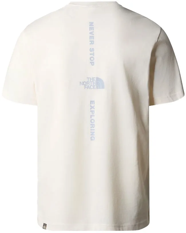 The North Face Mens Vertical NSE T Shirt Gardenia White Dusty Periwinkle